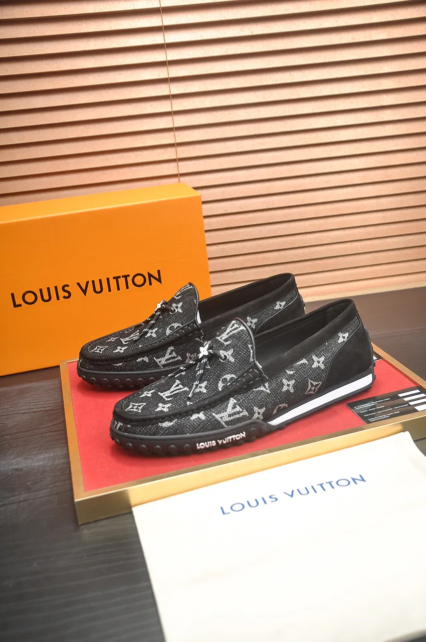Men's men's shoes💰660💶[LOUIS VUITTON] (original order) new style🍀LV Louis Vuitton* - top version of LV classic beanie shoes! Made of imported original single cowhide, original leather side strips and wear-resistant rubber outsole! High quality products! Code number 39-45 (45 customized)